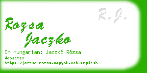 rozsa jaczko business card